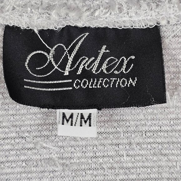 Artex Womens M Sweater Eyelash Fuzzy Soft Pullover Grey Silver Comfy Casual - Picture 3 of 16